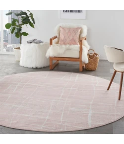 Nourison Home Whimsicle WHS09 Pink Ivory 8 ft. Round Area Rug