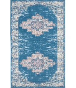 Nourison Home Grafix GRF14 Blue 2 ft. X 6 ft. Area Rug