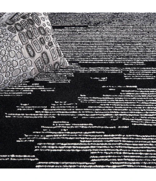 Michael Amini Ma30 Star Area Rug SMR02 Black Ivory