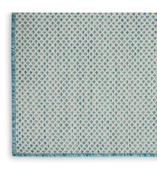 Nourison Courtyard Area Rug COU01 Ivory Aqua 3' x 5'