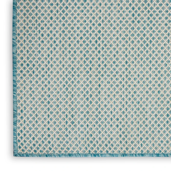 Nourison Courtyard Area Rug COU01 Ivory Aqua 3' x 5'