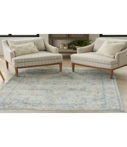 Nourison Home Astra Machine Washable ASW12 Light Blue 5 ft. 3 in. X 7 ft. Area Rug