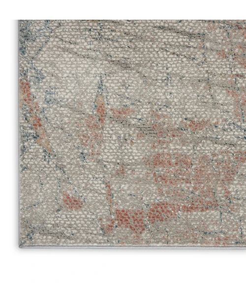 Nourison Rustic Textures Area Rug RUS15-Light Grey/Rust
