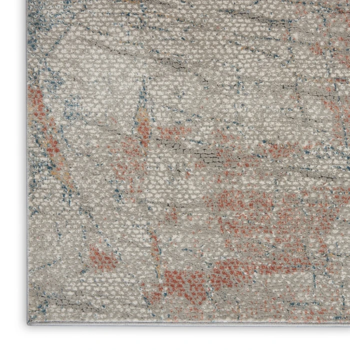 Nourison Rustic Textures Area Rug RUS15-Light Grey/Rust