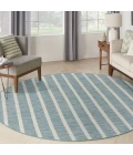 Nourison Positano Aqua Ivory POS03 4ft. Round Rug