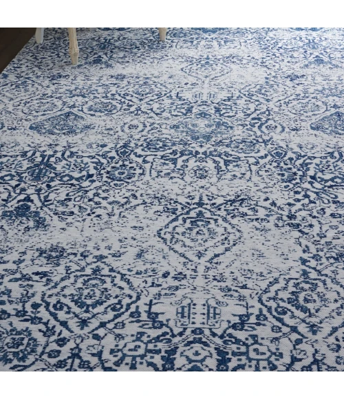 Nourison Damask Area Rug DAS06-Ivory/Navy