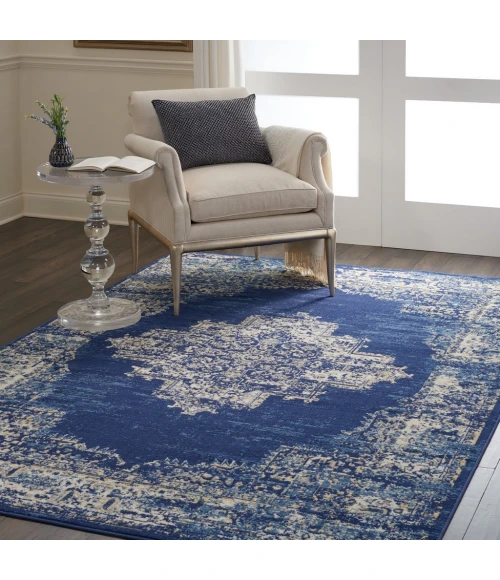 Nourison Grafix Area Rug GRF14-Navy Blue