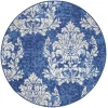 Nourison Home Whimsicle WHS11 Navy Ivory 5 ft. Round Area Rug