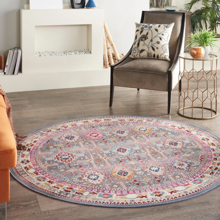Nourison Vintage Kashan Area Rug VKA05-Grey/Multi