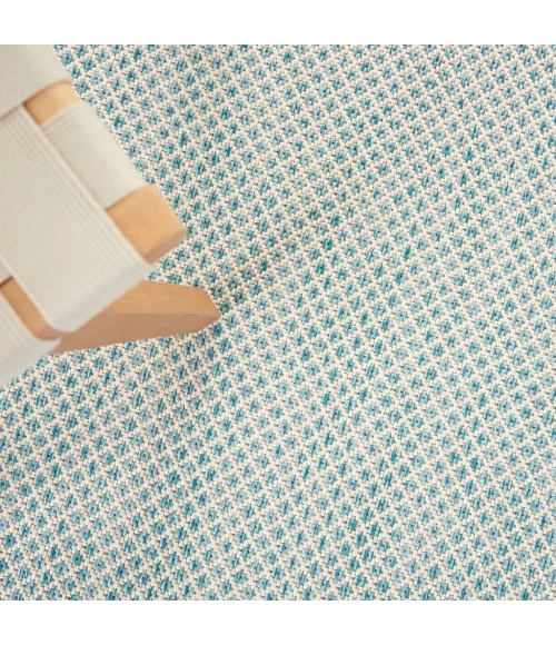 Nourison Courtyard Area Rug COU01-Ivory Aqua