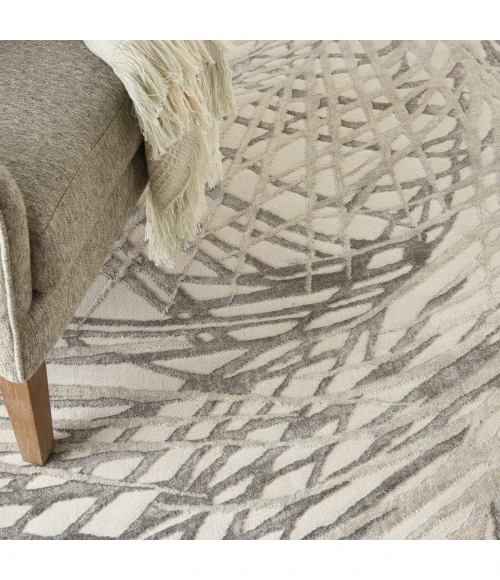 Nourison Rustic Textures Ivory/Grey RUS17 6 ft. X 9 ft. Rect. Rug