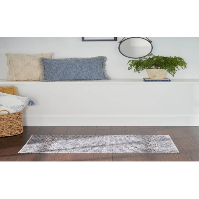 Nicole Curtis Machine Washable Series 1 Grey SR104 3 ft. X 5 ft. Rectangle Rug