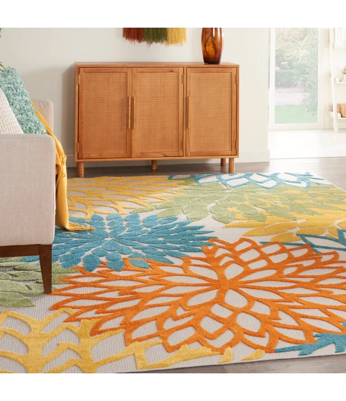 Nourison Aloha Area Rug ALH05 Turquoise Multicolor