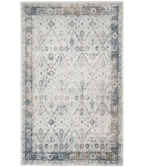 Nourison Astra Machine Washable Ivory Blue ASW16 5 ft. 3 in. X 7 ft. Rectangle Rug