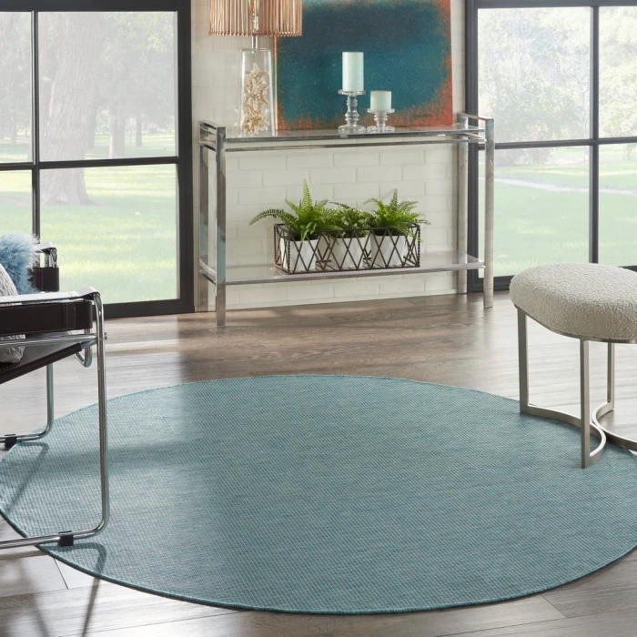 Nourison Positano Round Area Rug POS01-Aqua