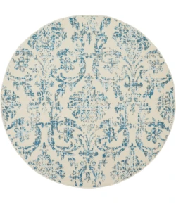 Nourison Home Jubilant JUB09 Ivory Blue 5 ft. 3 in. Round Area Rug