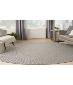Nourison Home Courtyard COU01 Ivory Charcoal 6 ft. Round Area Rug