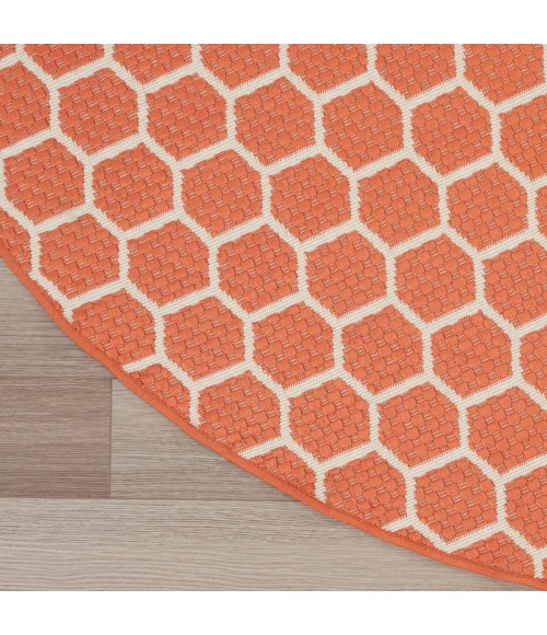 Nourison Twist Reversible Coral TWS01 8 ft. X Round Rug