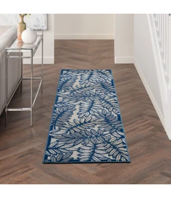 Nourison Home Aloha ALH18 Ivory/Navy 2 ft. 3 in. X 8 ft. Area Rug