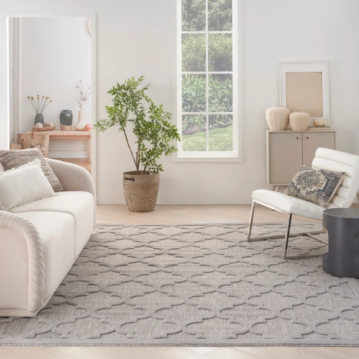 Nourison Easy Care Area Rug NES01 Silver Grey