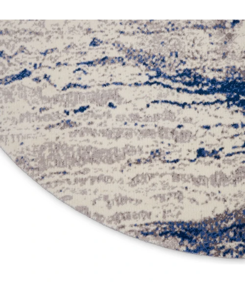 Nourison Twilight Round Area Rug TWI29 Ivory Blue 8' Round