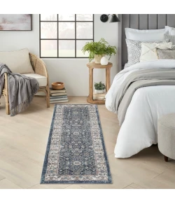 Nourison Home American Manor AMR01 Blue Ivory 2 ft. 2 in. X 7 ft. 6 in. Area Rug