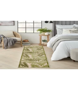 Nourison Home Aloha ALH18 Ivory Green 2 ft. X 6 ft. Area Rug