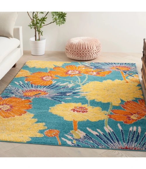 Nourison Allur Area Rug ALR06-Turquoise Multicolor