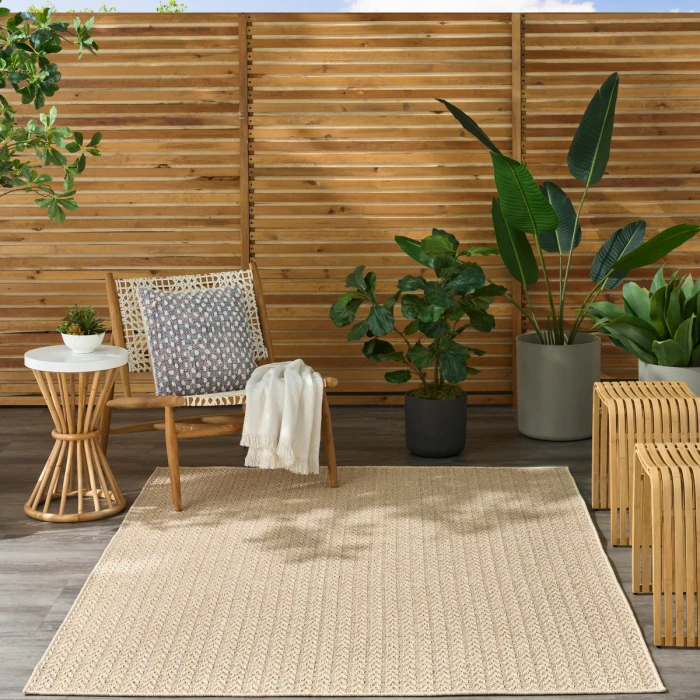 Nourison Tulum Cream TLM02 5 ft. 3 in. X 7 ft. Rect. Rug