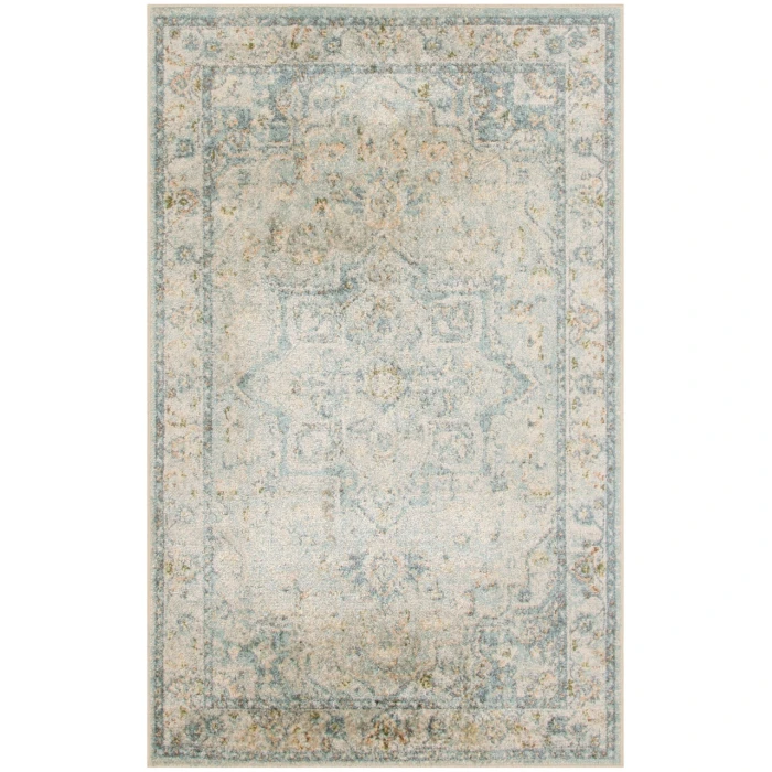 Nourison Astra Machine Washable Light Blue ASW12 3 ft. 3 in. X 5 ft. Rectangle Rug
