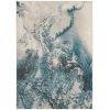 Nourison Home Maxell MAE08 Ivory/Teal 3 ft. 10 in. X 5 ft. 10 in. Area Rug