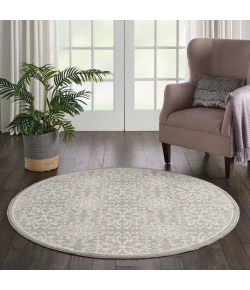 Nourison Home Jubilant JUB06 Ivory Grey 5 ft. 3 in. Round Area Rug