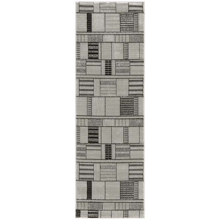 Nourison Home Nordic Black Grey NRC04 2 ft. X 6 ft. Rectangle Rug