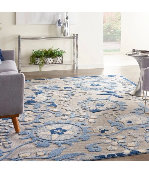 Nourison Aloha Area Rug ALH17-Blue/Grey