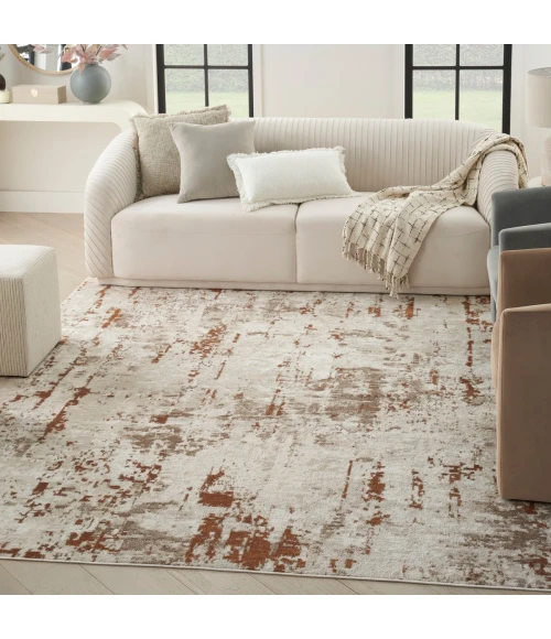Nourison Quarry Ivory Rust QUA01 5 ft. X 7 ft. Rect. Rug
