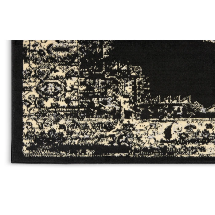 Nourison Grafix Black GRF14 2 ft. X 6 ft. Rectangle Rug