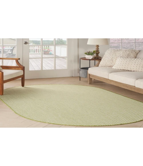 Nourison Courtyard Ivory Green COU01 5 ft. X 8 ft. Oval Rug