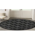 Nourison Easy Care Charcoal Black NES01 4 ft. Round Rug