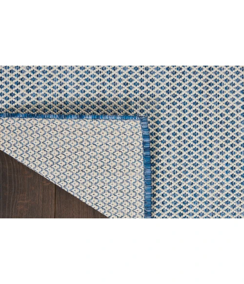 Nourison Courtyard Ivory Blue COU01 4 ft. Square Rug