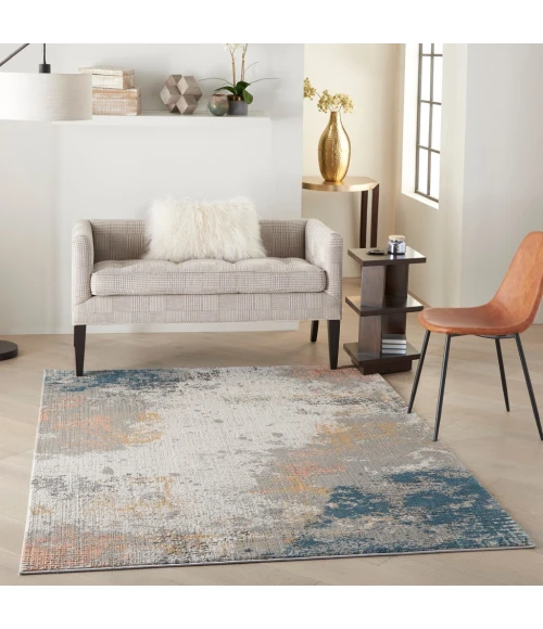 Nourison Rustic Textures Area Rug RUS13-Grey/Blue