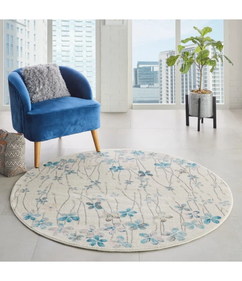 Nourison Tranquil Round Area Rug TRA04-Ivory