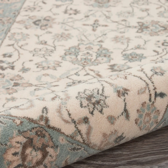 Nourison Living Treasures Area Rug LI16-Ivory/Aqua