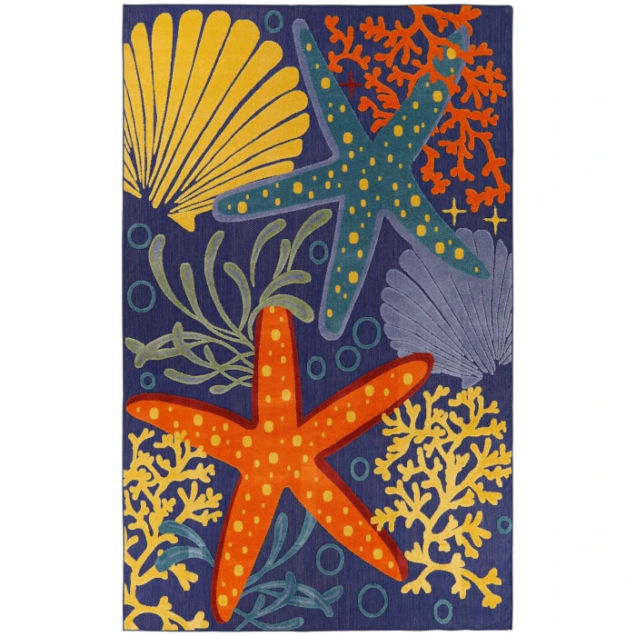 Nourison Aloha Navy Multicolor ALH24 9 ft. X 12 ft. Rectangle Rug