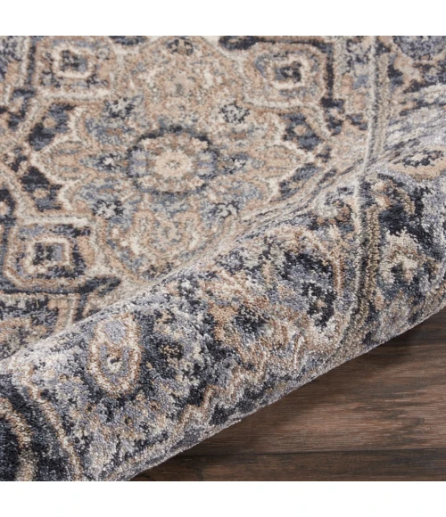 kathy ireland Home Moroccan Celebration Runner Area Rug KI381-Navy