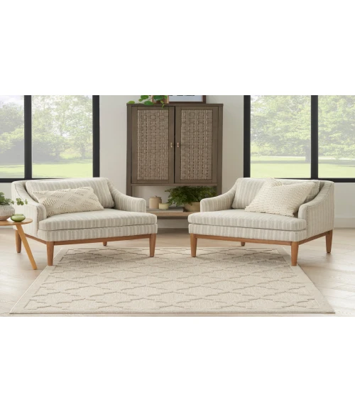 Nourison Easy Care Cream NES01 5 ft. X 7 ft. Rectangle Rug