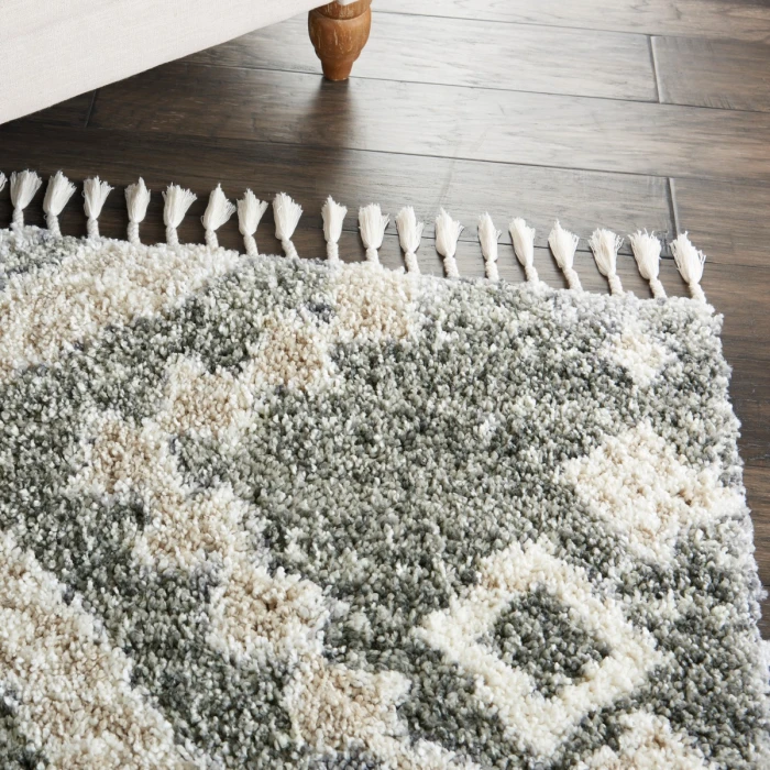 Nourison Oslo Shag Grey/Ivory OSL02 5 ft. X 8 ft. Rect. Rug