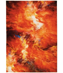 Nourison Home Le Reve LER05 Red Flame 5 ft. 3 in. X 7 ft. 3 in. Area Rug