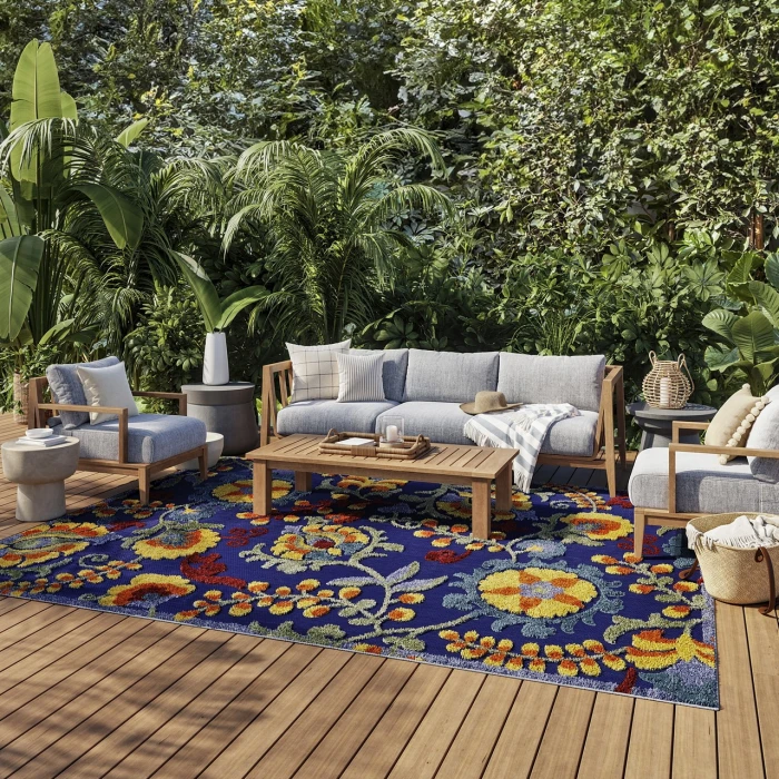 Nourison Home Aloha Blue ALH17 7ft. x 10ft. Rect. Rug