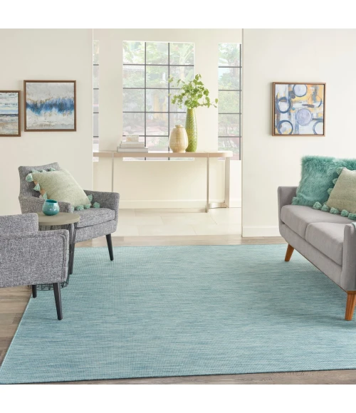 Nourison Positano Area Rug POS01 Aqua 10' x 14'