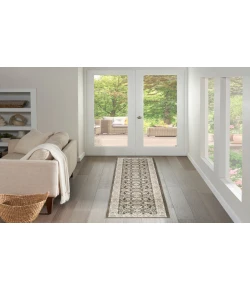 Nourison Home Serenity Home SRH02 Ivory Grey Blue 2 ft. 2 in. X 7 ft. 6 in. Area Rug